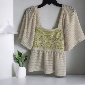 Crocheted Peplum Top